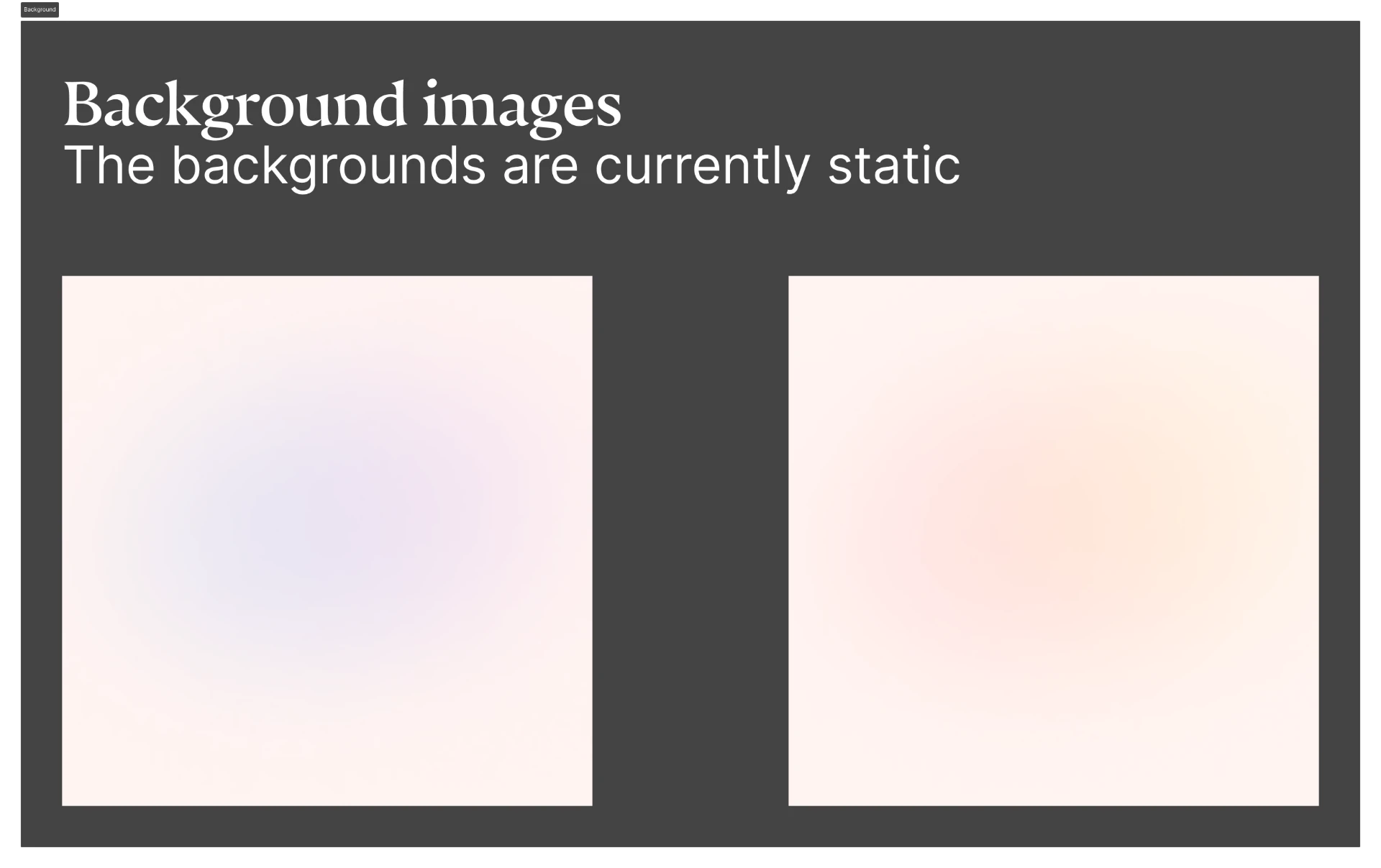 To statiske bakgrunnsbilder med myke rosa og oransje gradienter